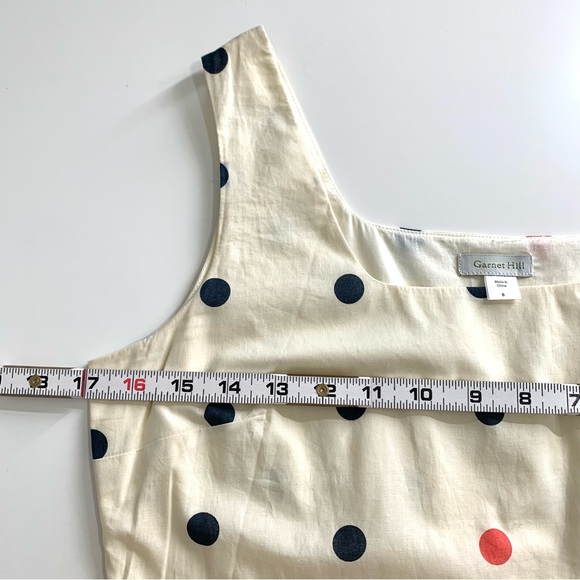 Garnet Hill A-Line Polka Dot Sleeveless Dress w/Tie Belt in Cream Size 6 - Picture 11 of 13